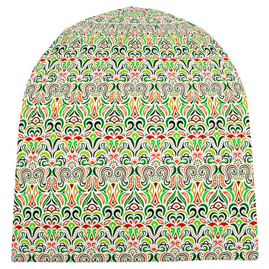 Green - Orange - Red Velvet Hat