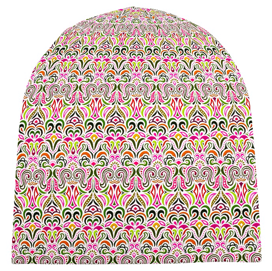 Pink - Green - Orange Velvet Hat