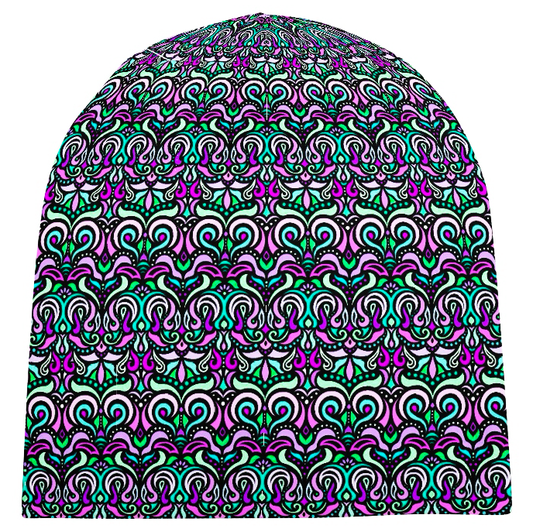 Fuchsia - Turquoise - Green Velvet Hat