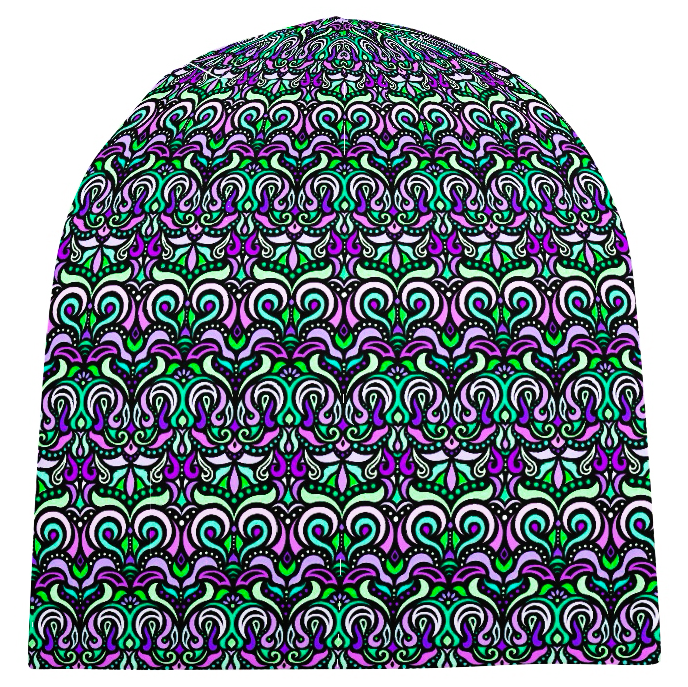 Purple - Turquoise - Green Velvet Hat