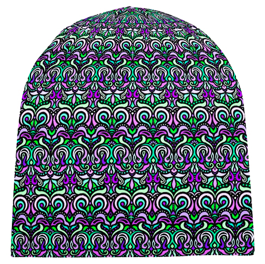 Purple - Turquoise - Green Velvet Hat