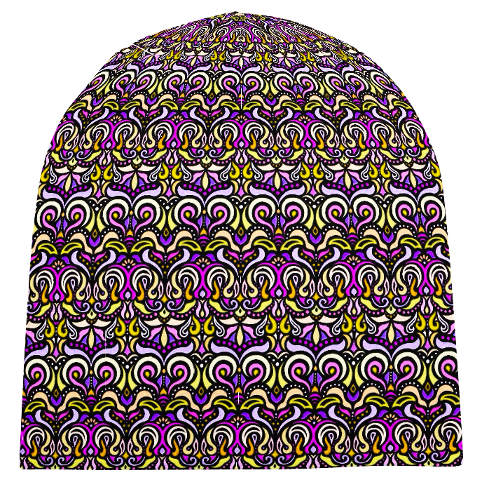 Purple - Yellow - Fuchsia Velvet Hat