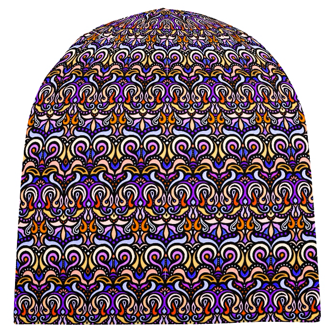 Purple - Yellow -  Orange Velvet Hat