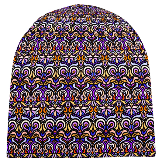 Purple - Yellow -  Orange Velvet Hat