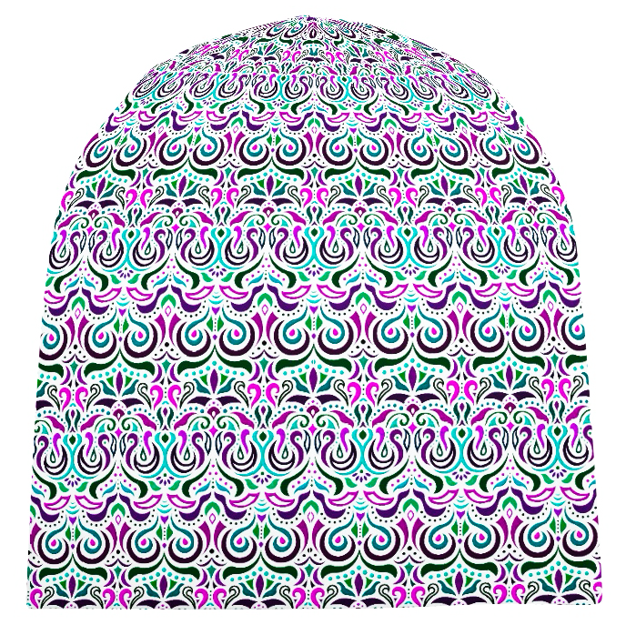 Pink - Turquoise - Green Velvet Hat