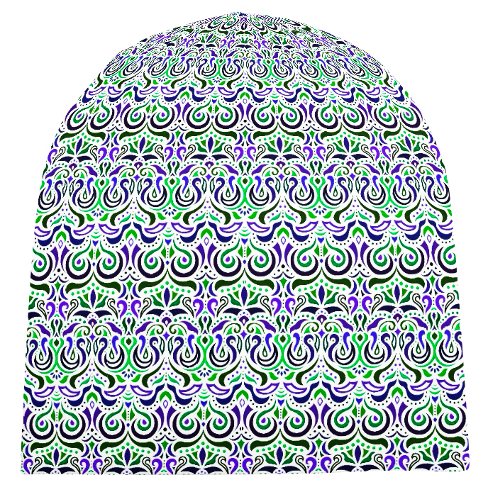 Blue - Turquoise - Green Velvet Hat