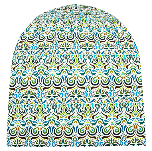 Turquoise - Green - Brown Velvet Hat