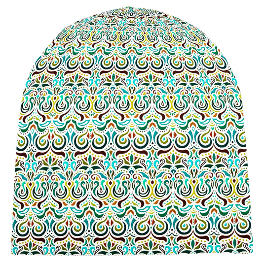 Turquoise - Green - Burgundy Velvet Hat