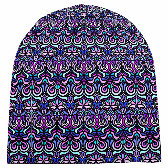 Purple - Turquoise - Pink Velvet Hat