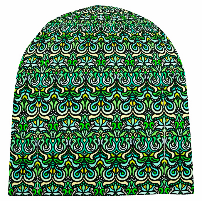 Turquoise - Yellow - Green Velvet Hat