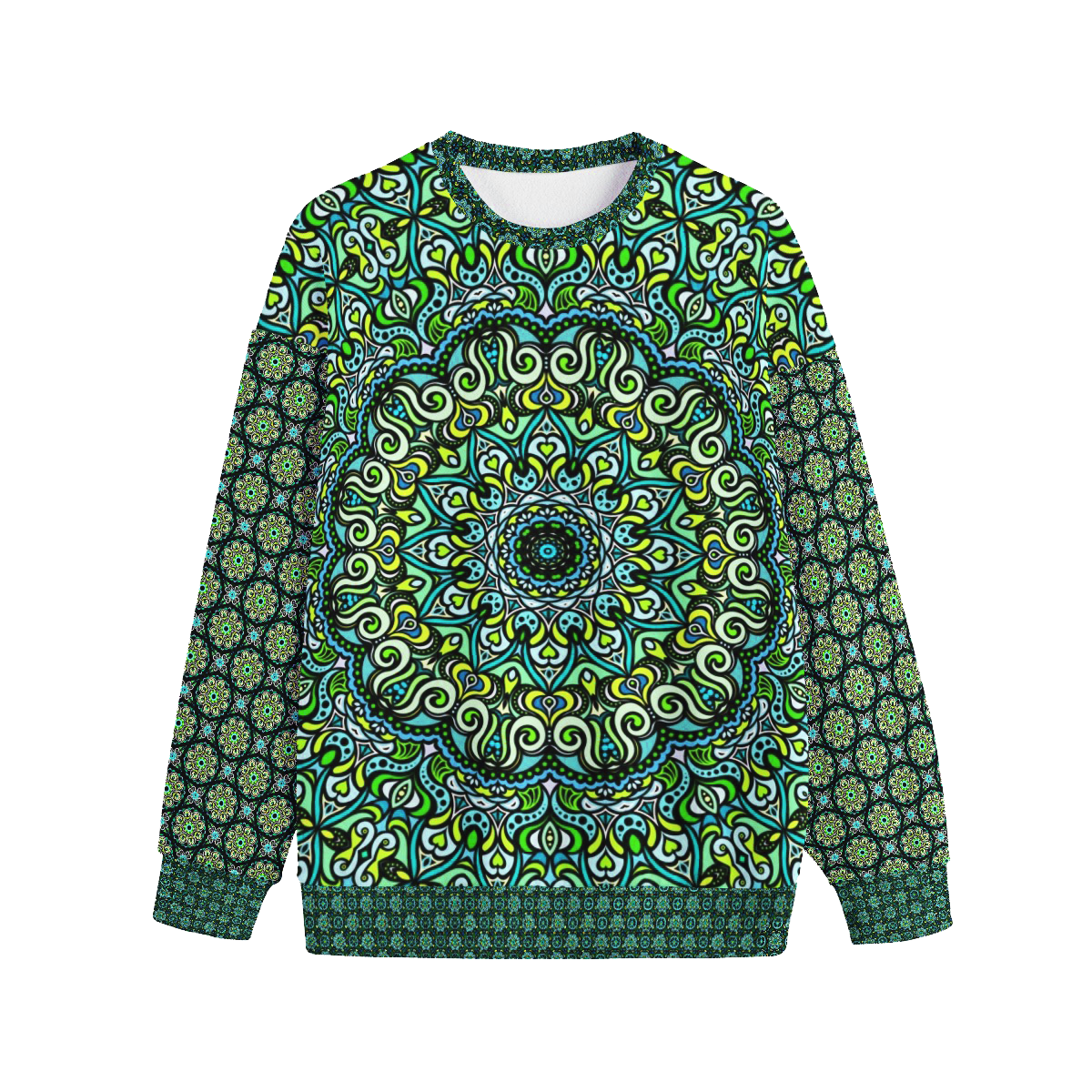 Green - Turquoise Fleece Sweatshirt