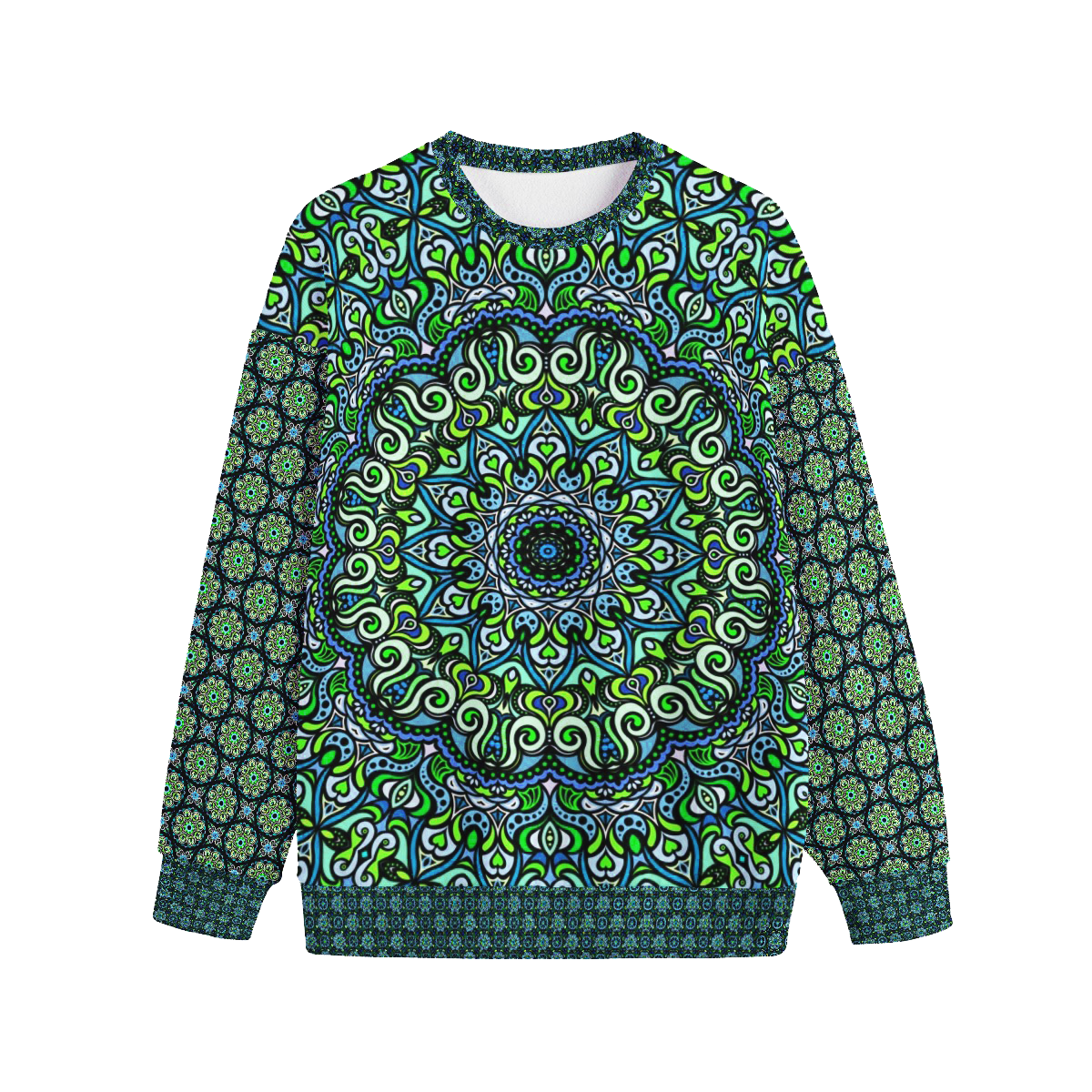 Green - Blue - Turquoise Fleece Sweatshirt