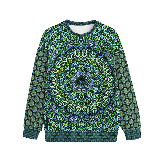 Green - Blue - Turquoise Fleece Sweatshirt