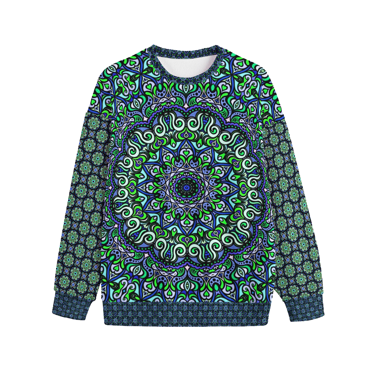 Green - Blue - Turquoise Fleece Sweatshirt