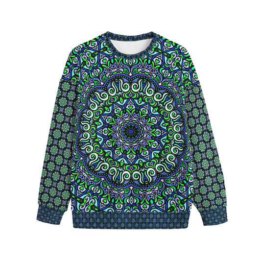 Green - Blue - Turquoise Fleece Sweatshirt