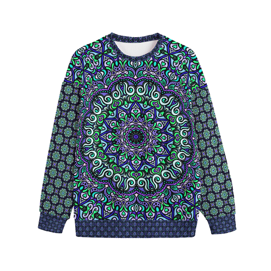Green - Purple - Turquoise Fleece Sweatshirt