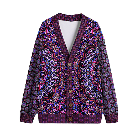 Purple - Red - Blue Fleece Cardigan