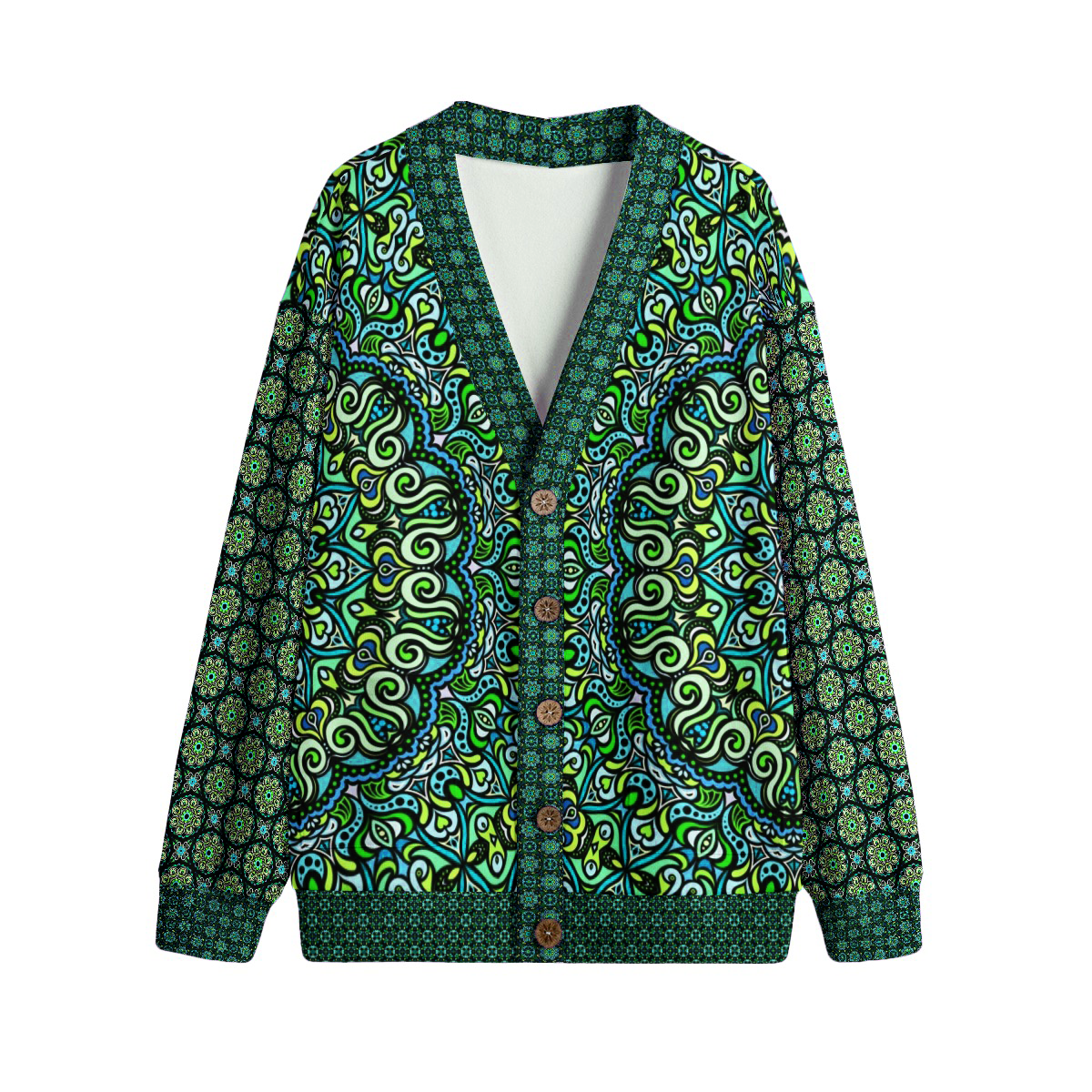 Turquoise - Green Fleece Cardigan