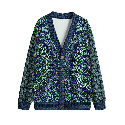 Blue - Turquoise - Green Fleece Cardigan