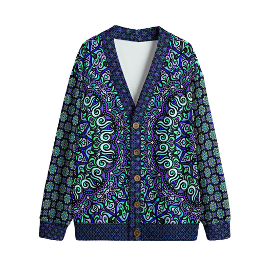 Blue - Purple - Turquoise Fleece Cardigan