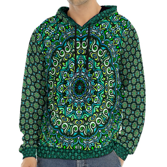 Turquoise - Green - Blue Crushed Velvet Hoodie