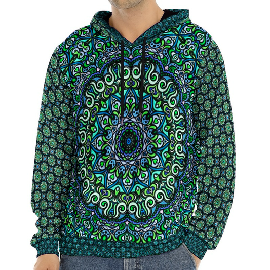 Blue - Turquoise - Green Crushed Velvet Hoodie