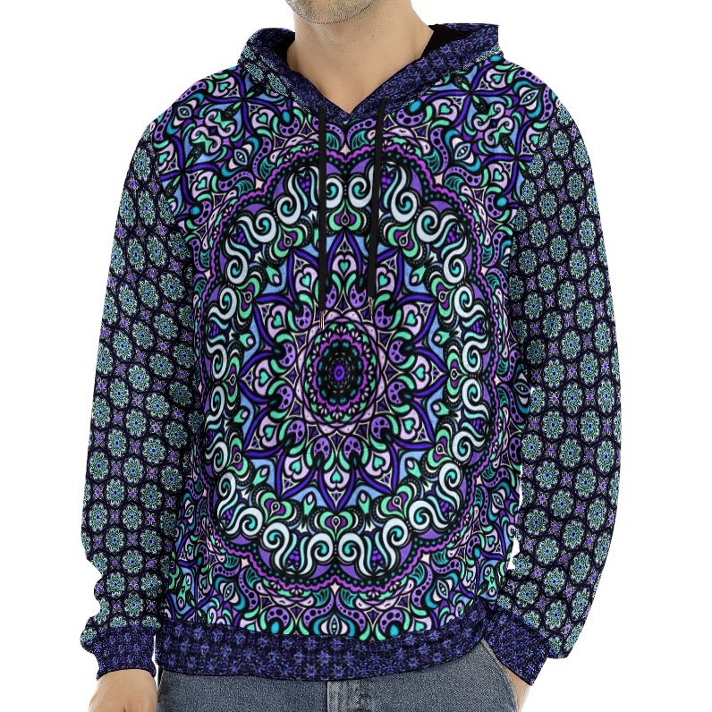 Purple - Turquoise - Blue Crushed Velvet Hoodie