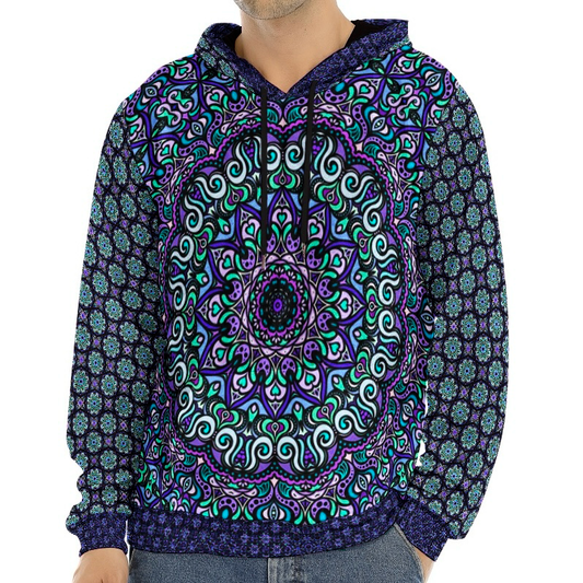 Purple - Turquoise - Blue Crushed Velvet Hoodie