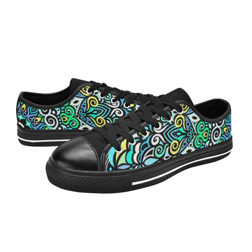 Peace Mandala Canvas Kid's Shoes