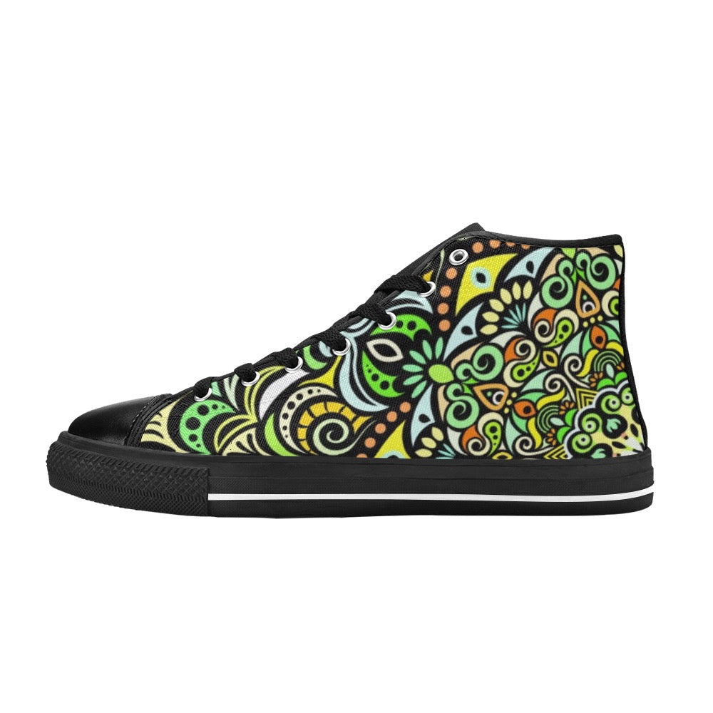 Serenity Mandala High Top Canvas Kid's Shoes