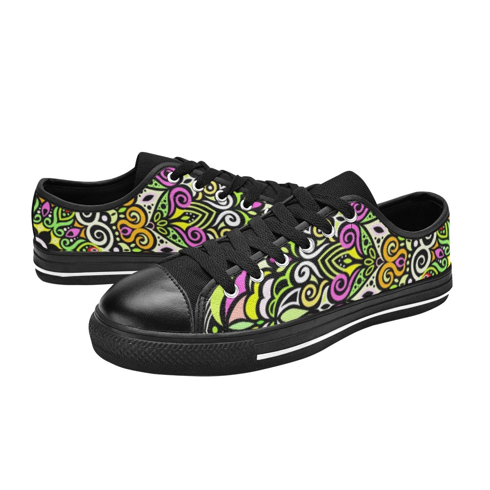 Peace Mandala Canvas Kid's Shoes