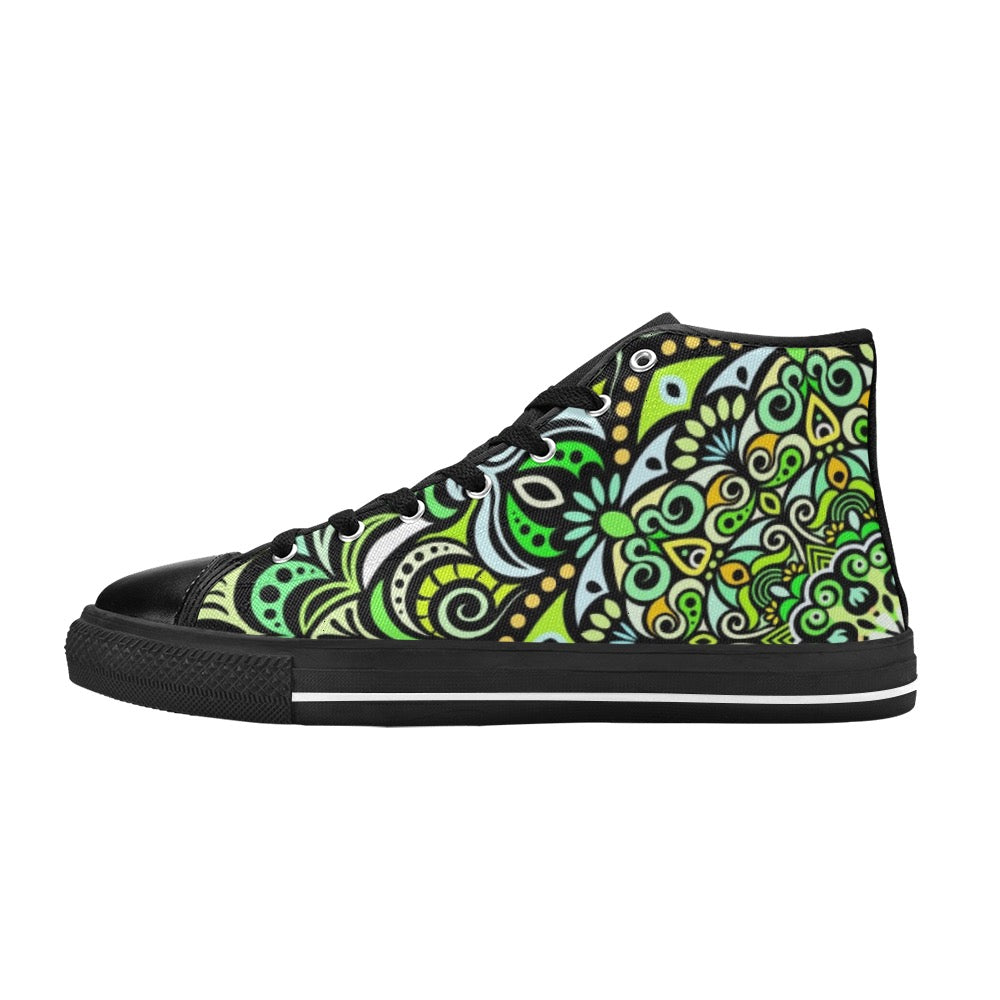 Serenity Mandala High Top Canvas Kid's Shoes