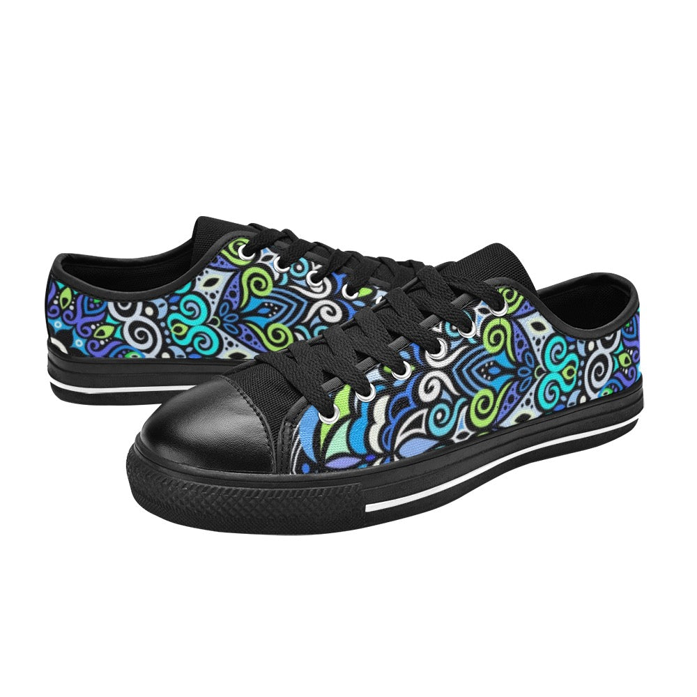 Peace Mandala Canvas Kid's Shoes