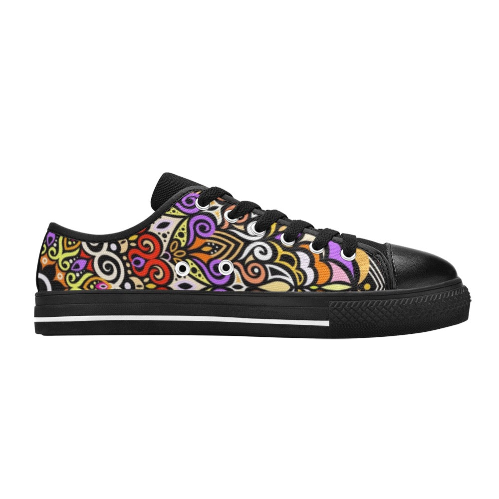Peace Mandala Canvas Kid's Shoes