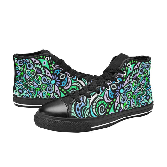 Serenity Mandala High Top Canvas Kid’s Shoes