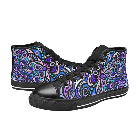 Serenity Mandala High Top Canvas Kid's Shoes