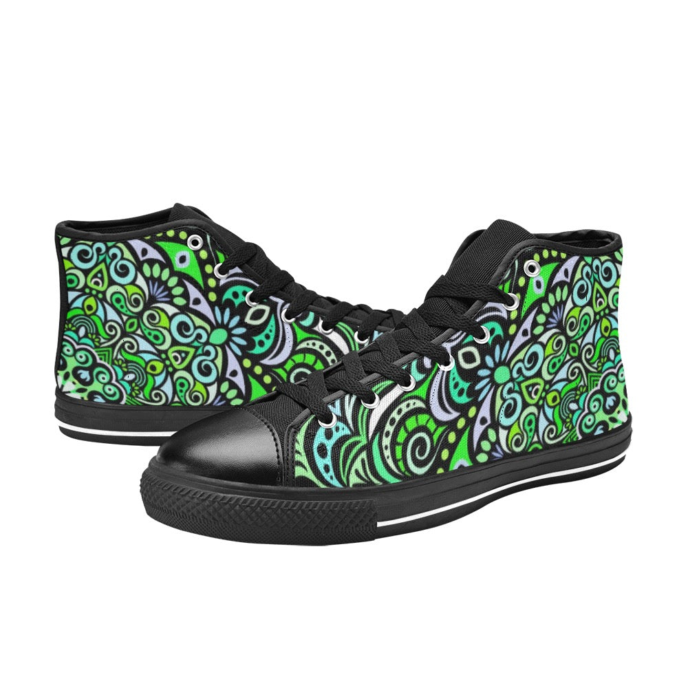 Serenity Mandala High Top Canvas Kid's Shoes