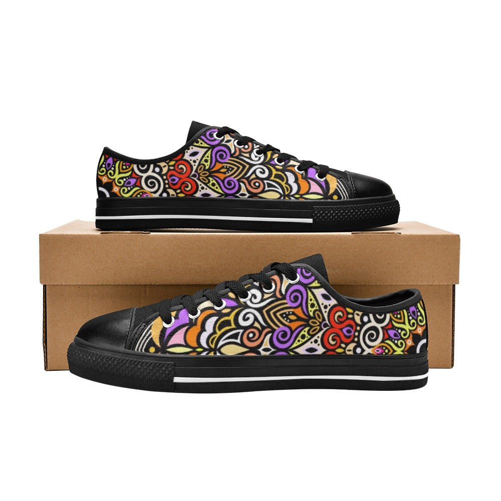 Peace Mandala Canvas Kid's Shoes