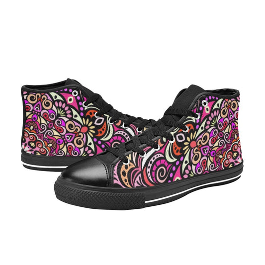 Serenity Mandala High Top Canvas Kid's Shoes