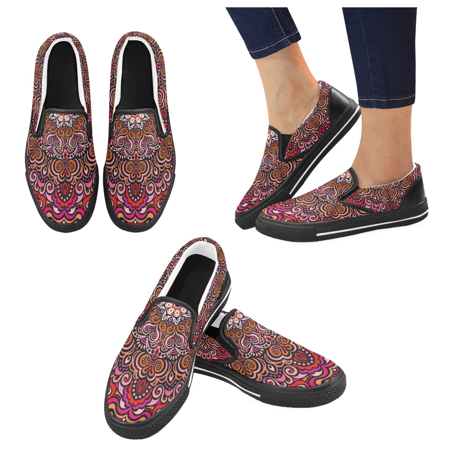 Eternity Mandala Slip-on Canvas Kid's Shoes