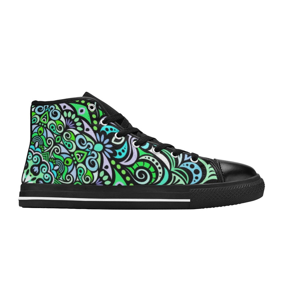 Serenity Mandala High Top Canvas Kid's Shoes