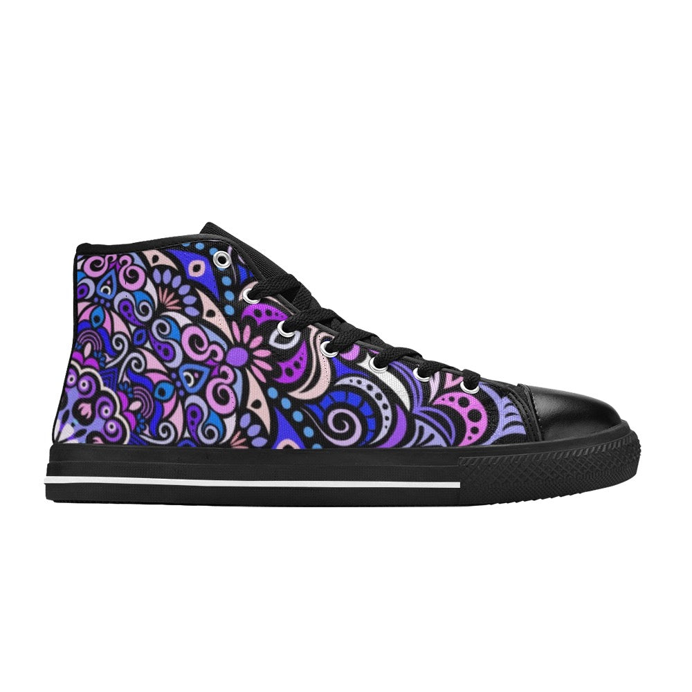 Serenity Mandala High Top Canvas Kid's Shoes