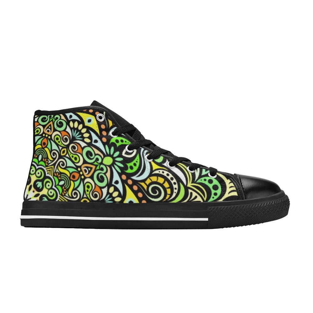 Serenity Mandala High Top Canvas Kid's Shoes